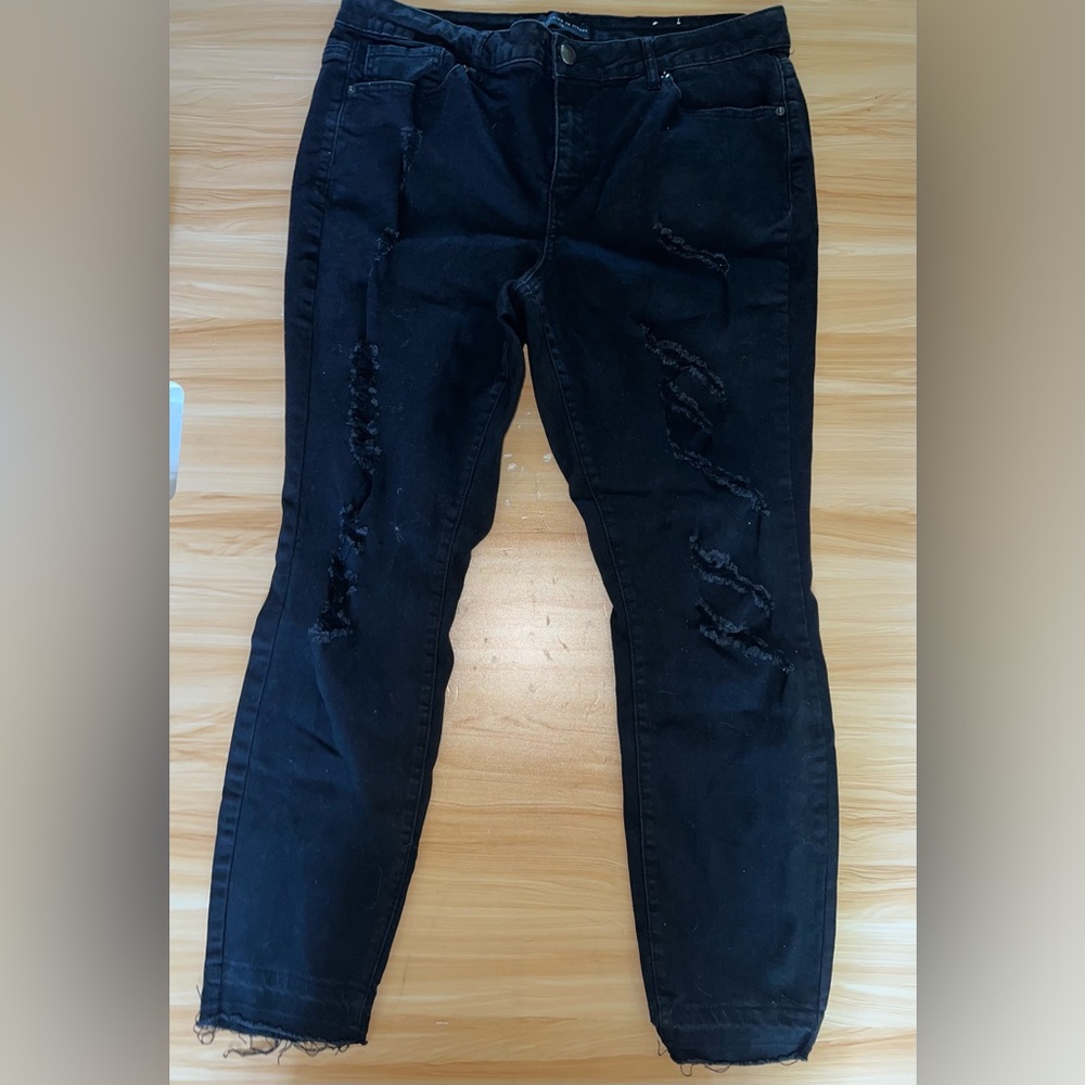 Fashion to Figure Black Distressed Jeans